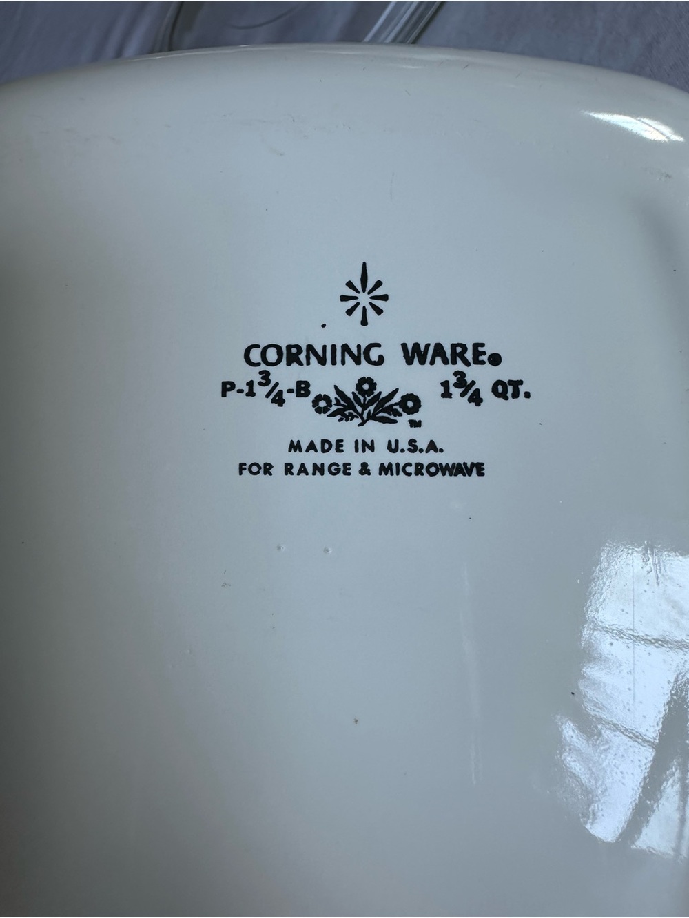 Vintage Corning Ware Blue Cornflower 1 3/4 Qt Casserole Dish w/ Lid P-1 3/4-B - Picture 6 of 6